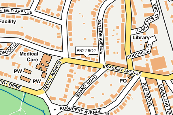 BN22 9QG map - OS OpenMap – Local (Ordnance Survey)