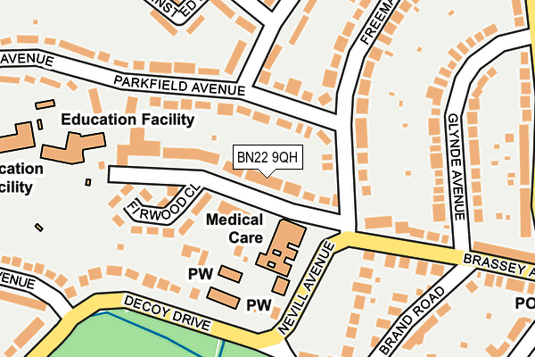 BN22 9QH map - OS OpenMap – Local (Ordnance Survey)