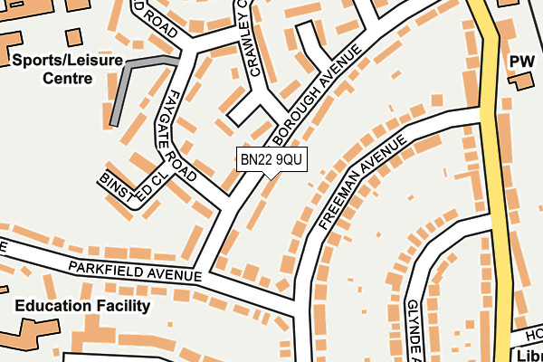 BN22 9QU map - OS OpenMap – Local (Ordnance Survey)