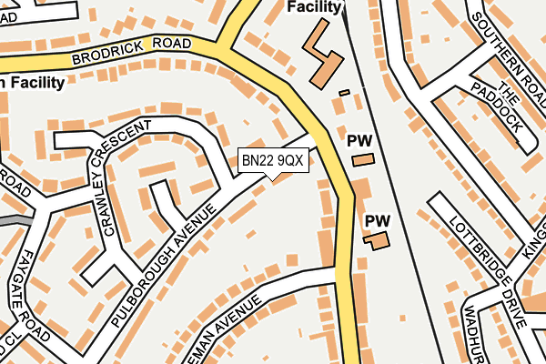 BN22 9QX map - OS OpenMap – Local (Ordnance Survey)