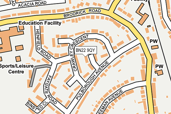 BN22 9QY map - OS OpenMap – Local (Ordnance Survey)