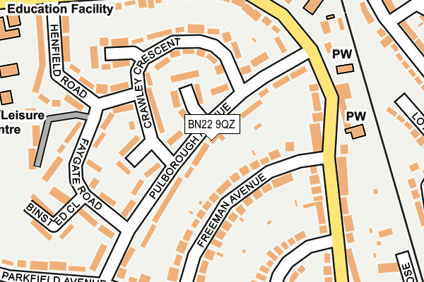 BN22 9QZ map - OS OpenMap – Local (Ordnance Survey)
