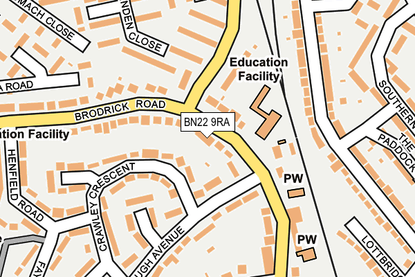 BN22 9RA map - OS OpenMap – Local (Ordnance Survey)