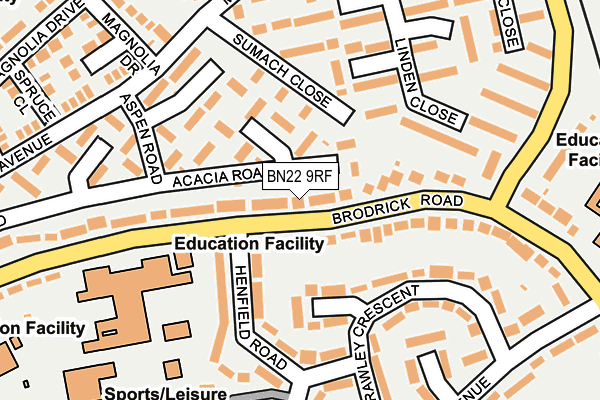 BN22 9RF map - OS OpenMap – Local (Ordnance Survey)