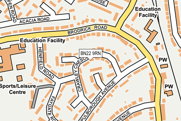 BN22 9RN map - OS OpenMap – Local (Ordnance Survey)