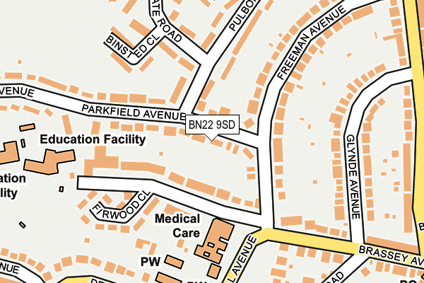 BN22 9SD map - OS OpenMap – Local (Ordnance Survey)