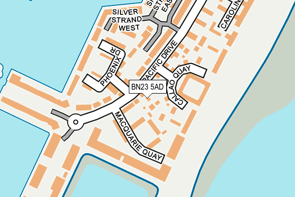 BN23 5AD map - OS OpenMap – Local (Ordnance Survey)