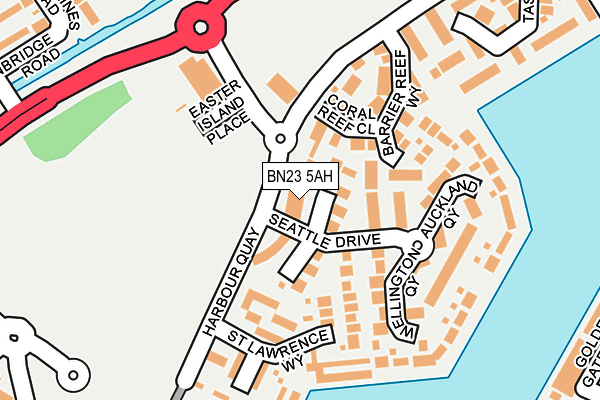 BN23 5AH map - OS OpenMap – Local (Ordnance Survey)