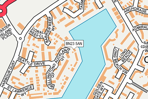 BN23 5AN map - OS OpenMap – Local (Ordnance Survey)
