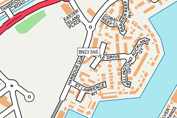 BN23 5AS map - OS OpenMap – Local (Ordnance Survey)