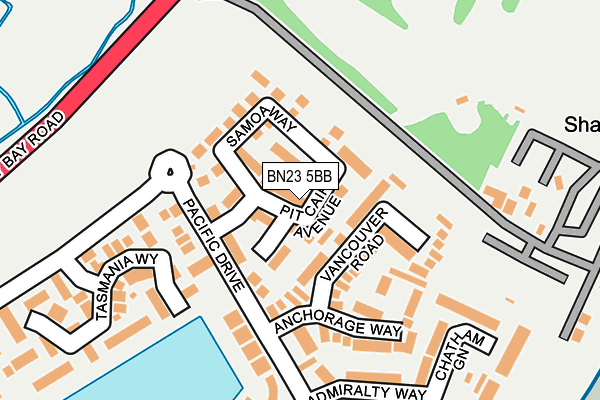 BN23 5BB map - OS OpenMap – Local (Ordnance Survey)