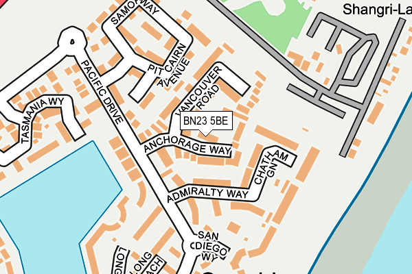 BN23 5BE map - OS OpenMap – Local (Ordnance Survey)