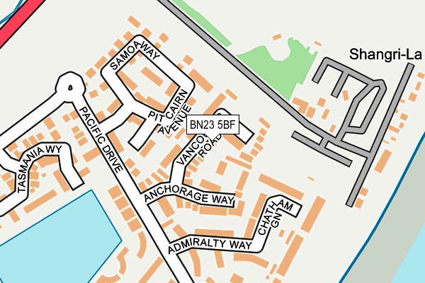 BN23 5BF map - OS OpenMap – Local (Ordnance Survey)