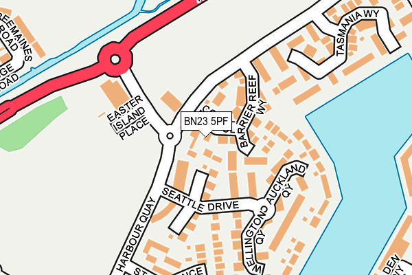 BN23 5PF map - OS OpenMap – Local (Ordnance Survey)