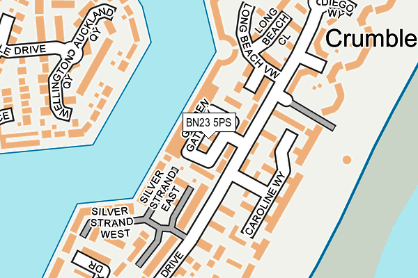 BN23 5PS map - OS OpenMap – Local (Ordnance Survey)