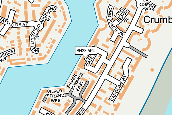 BN23 5PU map - OS OpenMap – Local (Ordnance Survey)