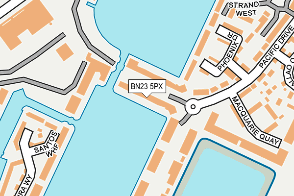 BN23 5PX map - OS OpenMap – Local (Ordnance Survey)