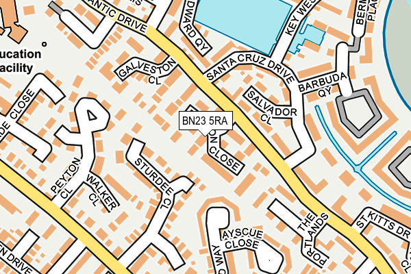 BN23 5RA map - OS OpenMap – Local (Ordnance Survey)