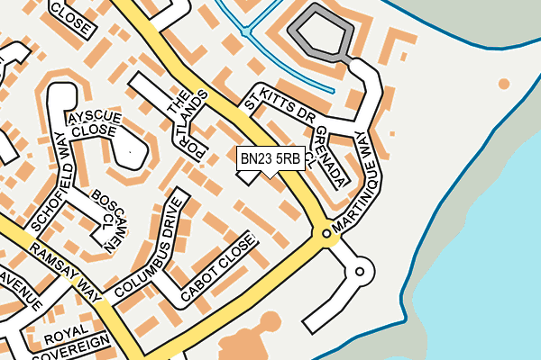 BN23 5RB map - OS OpenMap – Local (Ordnance Survey)