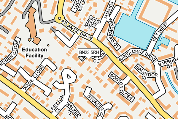 BN23 5RH map - OS OpenMap – Local (Ordnance Survey)