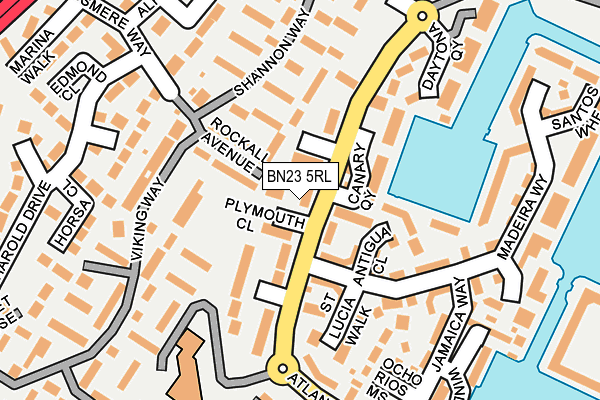BN23 5RL map - OS OpenMap – Local (Ordnance Survey)