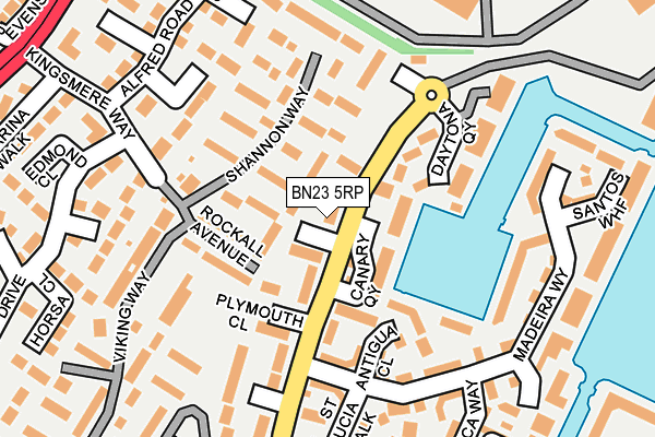 BN23 5RP map - OS OpenMap – Local (Ordnance Survey)