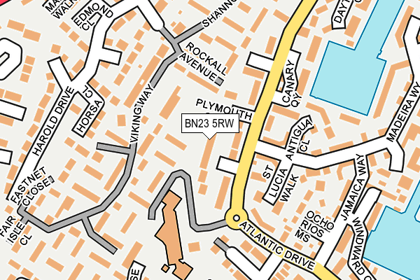 BN23 5RW map - OS OpenMap – Local (Ordnance Survey)