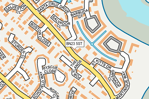 BN23 5ST map - OS OpenMap – Local (Ordnance Survey)
