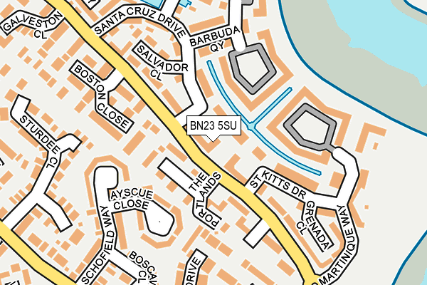 BN23 5SU map - OS OpenMap – Local (Ordnance Survey)