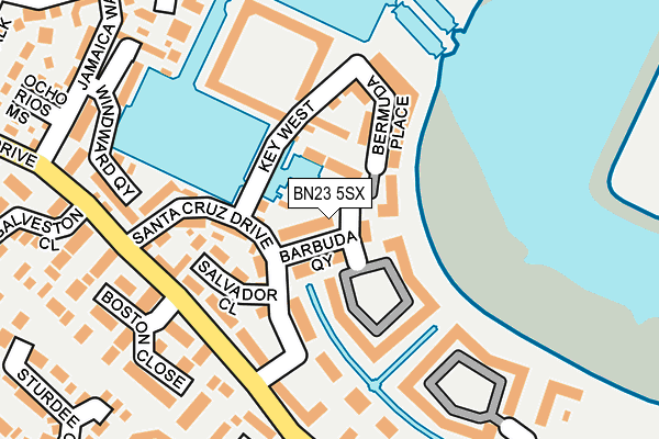 BN23 5SX map - OS OpenMap – Local (Ordnance Survey)