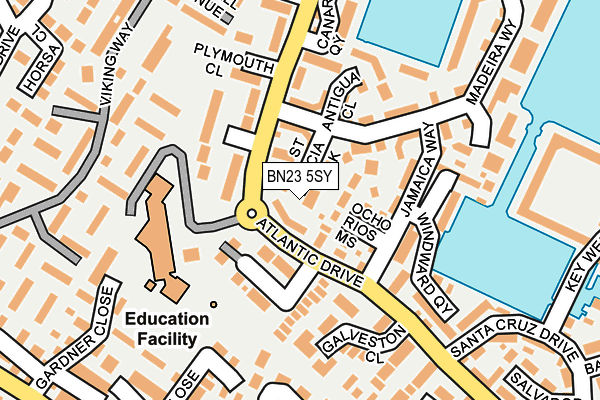 BN23 5SY map - OS OpenMap – Local (Ordnance Survey)