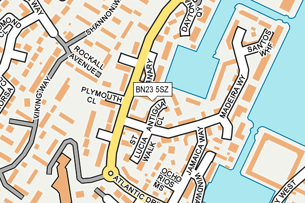 BN23 5SZ map - OS OpenMap – Local (Ordnance Survey)
