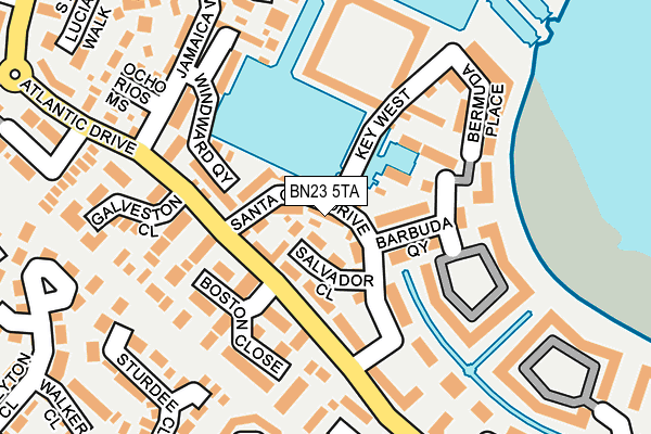BN23 5TA map - OS OpenMap – Local (Ordnance Survey)