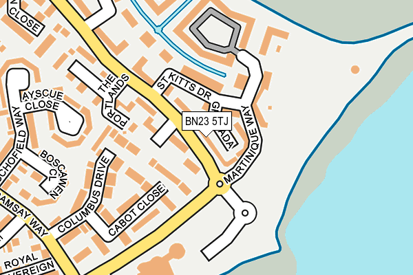 BN23 5TJ map - OS OpenMap – Local (Ordnance Survey)