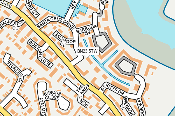 BN23 5TW map - OS OpenMap – Local (Ordnance Survey)