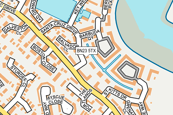 BN23 5TX map - OS OpenMap – Local (Ordnance Survey)