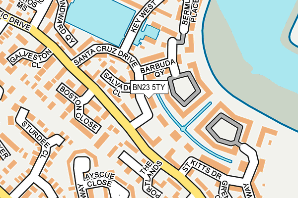 BN23 5TY map - OS OpenMap – Local (Ordnance Survey)