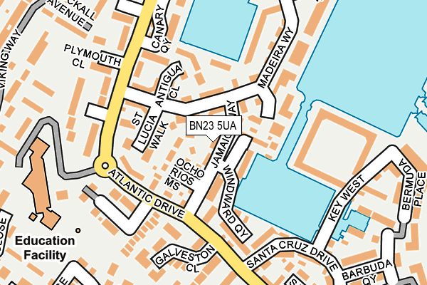BN23 5UA map - OS OpenMap – Local (Ordnance Survey)