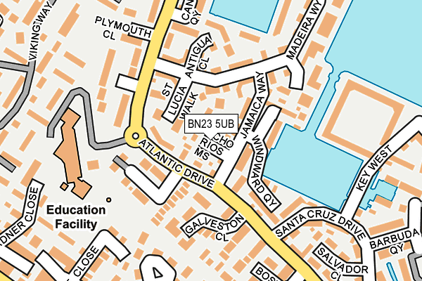 BN23 5UB map - OS OpenMap – Local (Ordnance Survey)