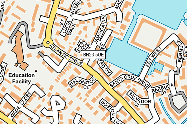 BN23 5UE map - OS OpenMap – Local (Ordnance Survey)