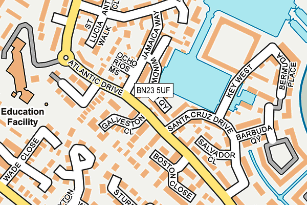 BN23 5UF map - OS OpenMap – Local (Ordnance Survey)