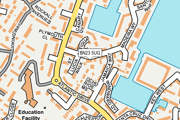 BN23 5UG map - OS OpenMap – Local (Ordnance Survey)