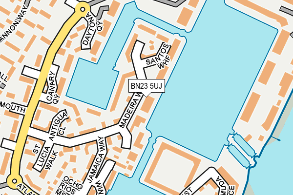 BN23 5UJ map - OS OpenMap – Local (Ordnance Survey)