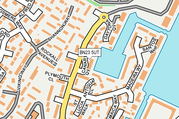 BN23 5UT map - OS OpenMap – Local (Ordnance Survey)
