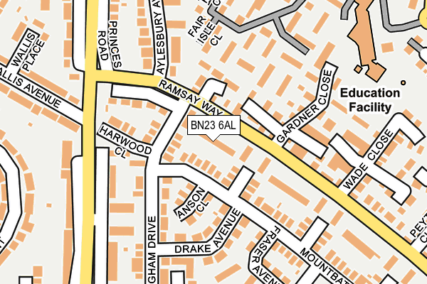BN23 6AL map - OS OpenMap – Local (Ordnance Survey)