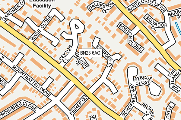BN23 6AQ map - OS OpenMap – Local (Ordnance Survey)