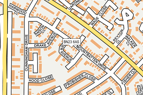 BN23 6AS map - OS OpenMap – Local (Ordnance Survey)