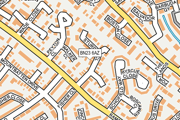 BN23 6AZ map - OS OpenMap – Local (Ordnance Survey)