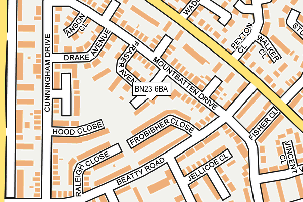 BN23 6BA map - OS OpenMap – Local (Ordnance Survey)