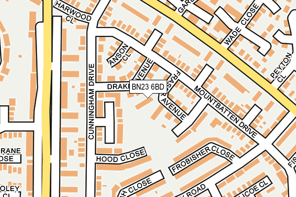 BN23 6BD map - OS OpenMap – Local (Ordnance Survey)